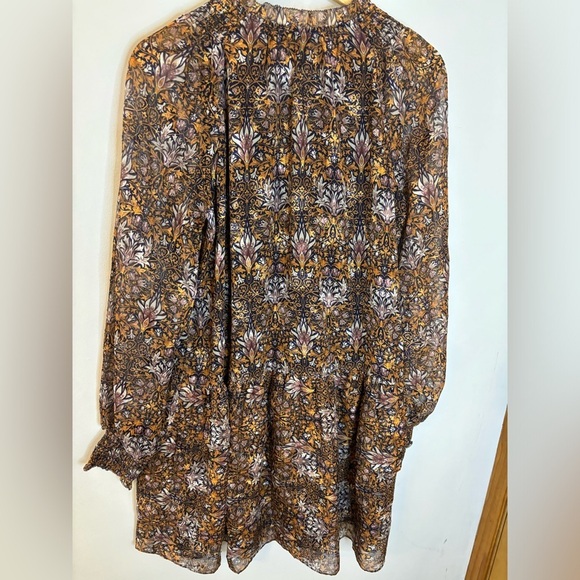 Anthropologie Current Air Ruffle Metallic Patterned Mini Dress - Picture 9 of 12